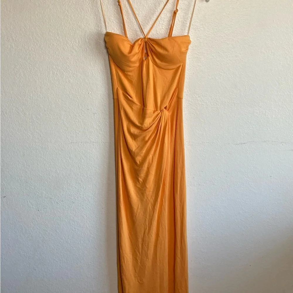L*SPACE Aya Maxi Dress Orange Mango Size S NWOT - Picture 3 of 9